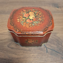 Bordeaux Rood Vintage Blik - Bloemen