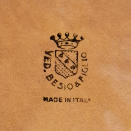 Vintage Fonduebord - Besio Piglio - Okergeel / Bruin