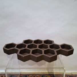 Vintage Hexagon Letterbak / Honingraat - Vakjes - Muurdecoratie