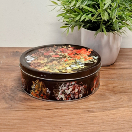 Vintage Bloemen Koekblik – Zwart