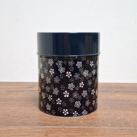 Blik - Donkerblauw met witte bloemetjes
