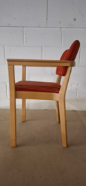 Vintage Skandi-form Stoel Rood/Oranje