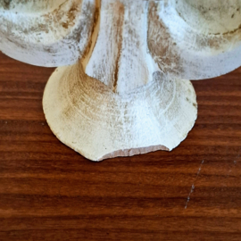 Brocante Decoratie - Franse Lelie Kandelaar van Hout - set van 2