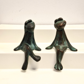 Set van 2 Metalen Sculpturen - Kikker