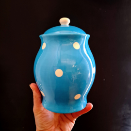 Voorraadpot Blauw met Witte stippen  - Emporio Dell Arte