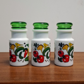 Vintage Kruidenpotjes van Melkglas