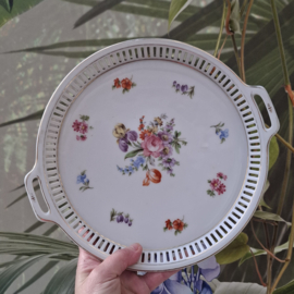 Vintage Serveerschaal of Fruitmand van Porselein