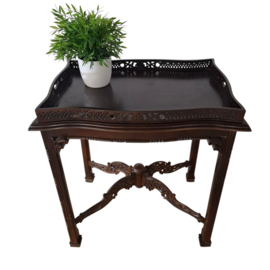 Chippendale Mahonie Houten Butler of Bijzettafel -  Afneembaar dienblad
