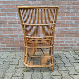 Set van 4 rotan fauteuils met kussens.