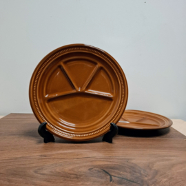 Vintage Fondueborden 2 stuks - Bruin