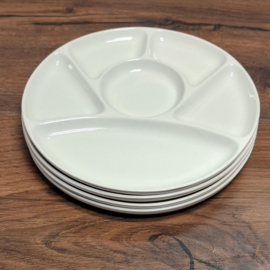 Fondueborden 4 stuks - Wit
