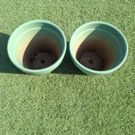 Bloempot 2 stuks - Groen - Buitenpotten - Keramiek