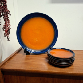 TVUUR Gebakstel Vintage of Retro Oranje / Blauw