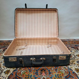 Vintage Blauwe Koffer 75 cm