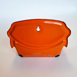 Vintage Emaille Oranje Zeephouder