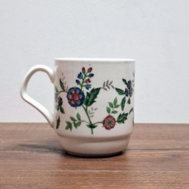 Gebloemde Mok / Beker met Deksel / Onderzetter