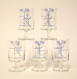 Vlaflip Glas - Glazen 5 stuks - Vintage