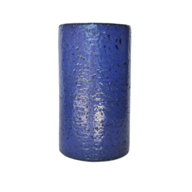 Cilinder Vaas Donkerblauw - Aardewerk - Diameter 14 cm