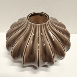 Keramiek Vaas Bruin / Grijs - Wijde Vaas