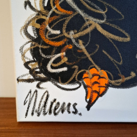 Schilderij Nicolette Arens - 2 Hanen - Miens - Acryl