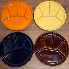 Vintage Fondueborden 4 stuks - GERZ W, Germany