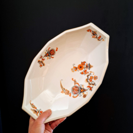 Vintage  Schaal - Oranje Bloemen