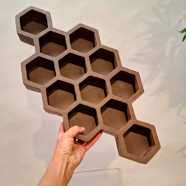 Vintage Hexagon Letterbak / Honingraat - Vakjes - Muurdecoratie