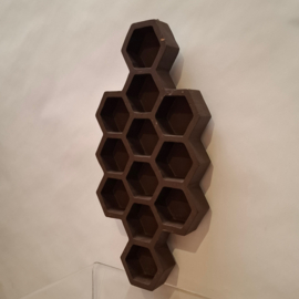 Vintage Hexagon Letterbak / Honingraat - Vakjes - Muurdecoratie