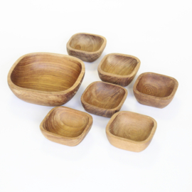 Vintage Snackset van Teak Hout - Thailand