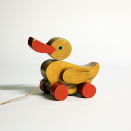 Houten Speelgoed - Trekeend - jaren 50