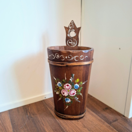 Houten Paraplubak beschilderd met Bloemen