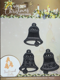 Cutting Die - Snijmal - Precious Marieke - Golden Christmas - Traditional Bells
