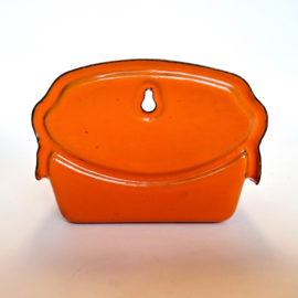 Vintage Emaille Oranje Zeephouder