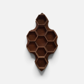 Vintage Hexagon Letterbak / Honingraat - Vakjes - Muurdecoratie