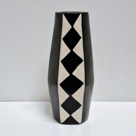 Vaas Terracotta Indonesië Sarana - Zwart / Wit