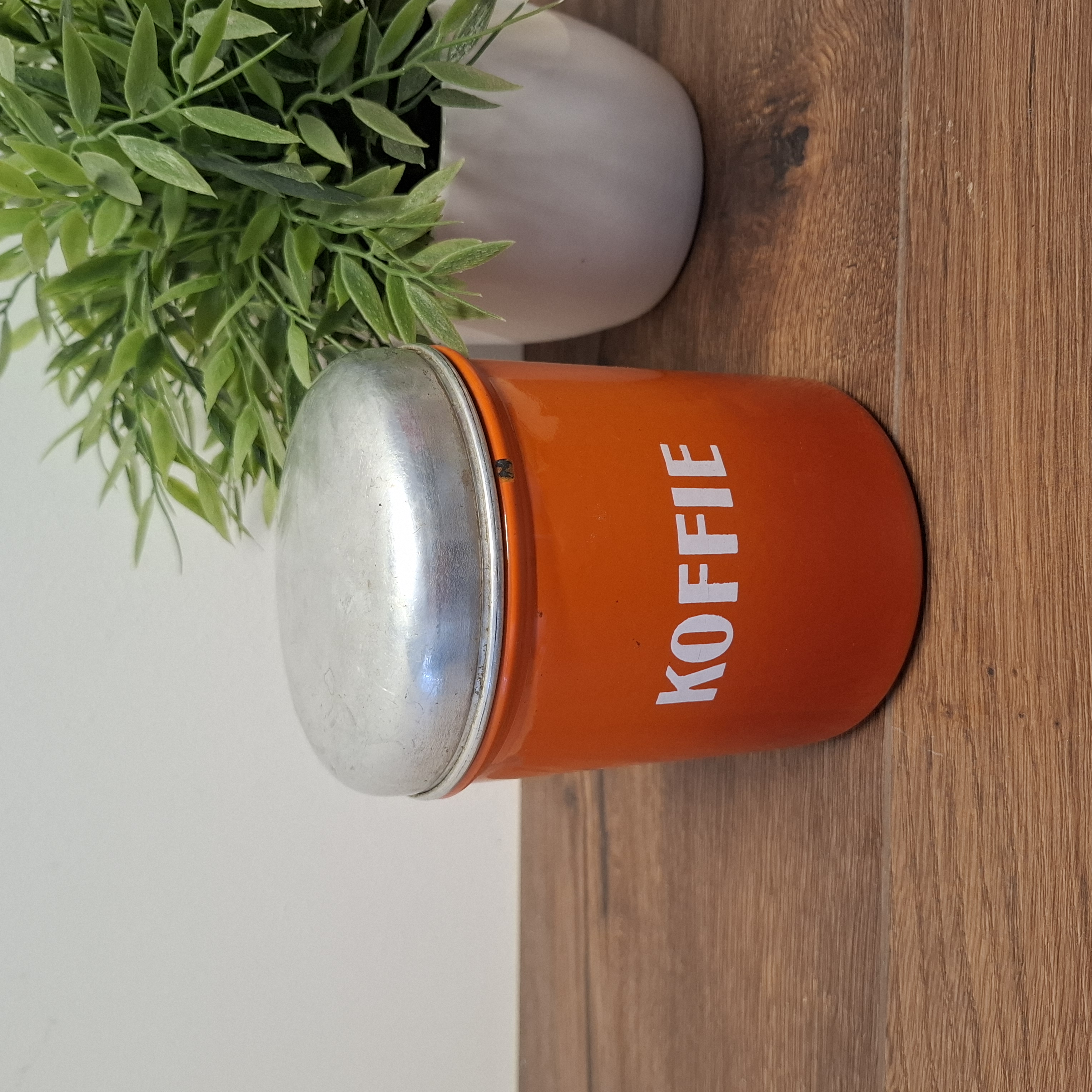 Brabantia Oranje Emaille Koffie Bus / Blik