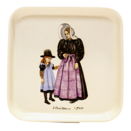 Gebaksbord - Villeroy & Boch  Burgherdragt - Huizen 1940 - Zwart Logo