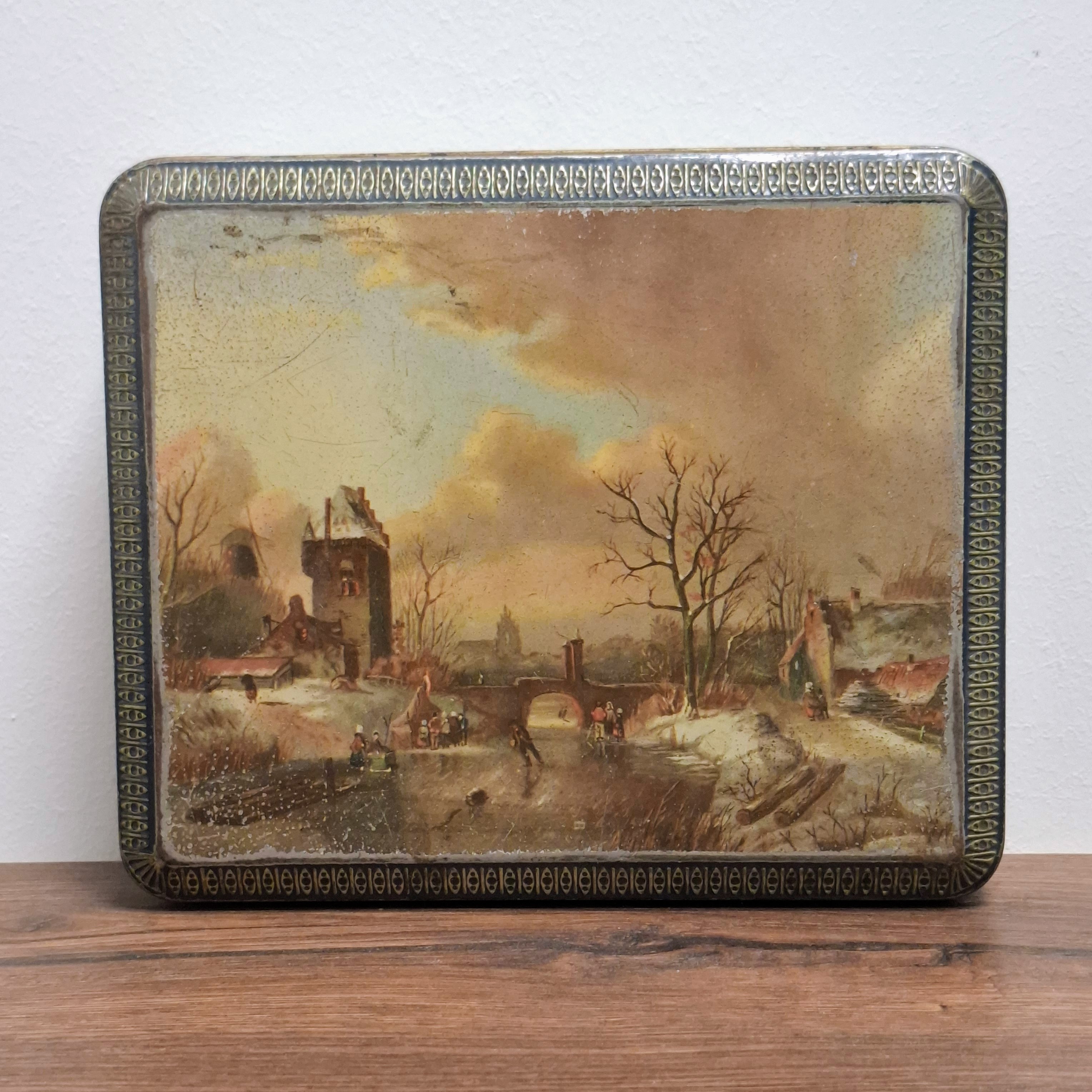 Koektrommel / Blik - Nostalgie - Schaatsen