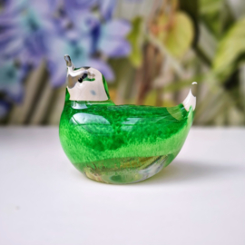 Groen Vogeltje van Glas - Leonardo Uccellini - Presse Papier / Beeldje