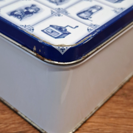 Koektrommel / Blik - Blauw / Wit - Holland