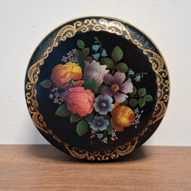 Theeblik - Zwart met Bloemen - England