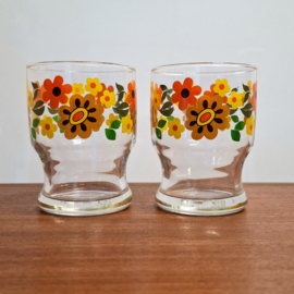 2 Retro Glaasjes  Glas - Arcoroc France