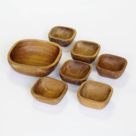 Vintage Snackset van Teak Hout - Thailand