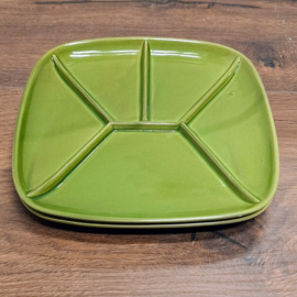 Vintage Fondueborden 2 stuks - Groen