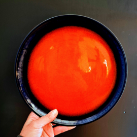 TVUUR Gebakstel Vintage of Retro Oranje / Blauw