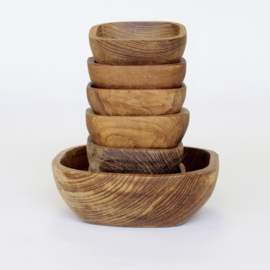 Vintage Snackset van Teak Hout - Thailand
