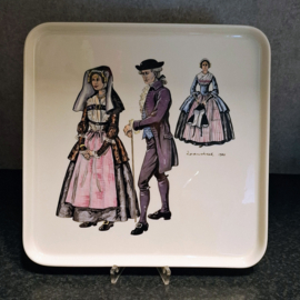 Serveerschaal of Taartbord  - Villeroy & Boch Burgherdragt -  Groen Logo - Zaanstreek 1780