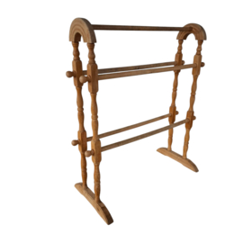 Antiek Houten Handdoekenrek