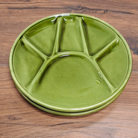 Vintage Fondueborden 2 Stuks - Groen