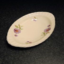 Vintage Serveerschaaltje paarse bloemen - MOSA